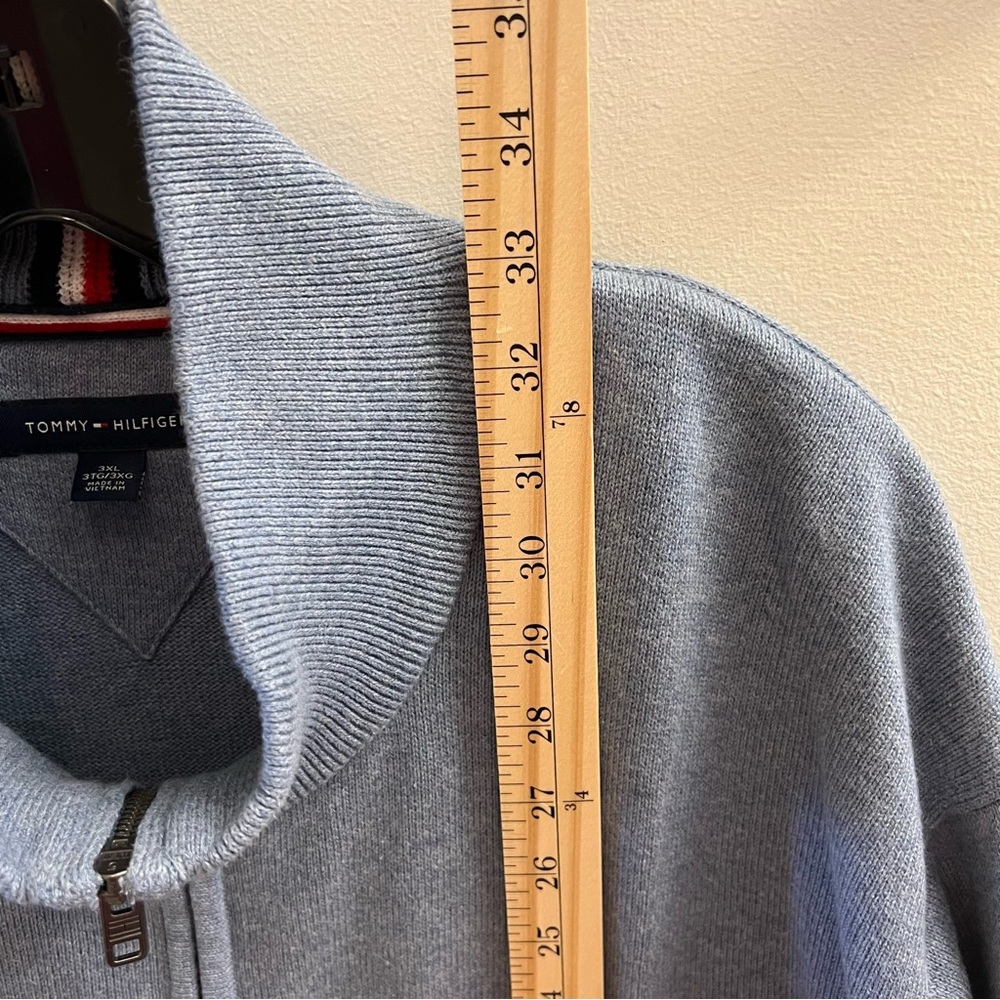 Men's Tommy Hilfiger Combed-Cotton Quarter-Zip Sweater BLUE Size XXXL - Picture 8 of 9